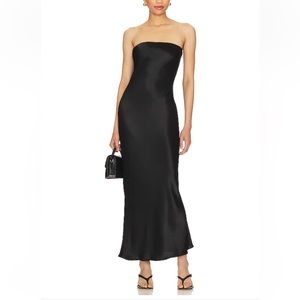 NWT SNDYS Strapless Black Midi Dress Size M